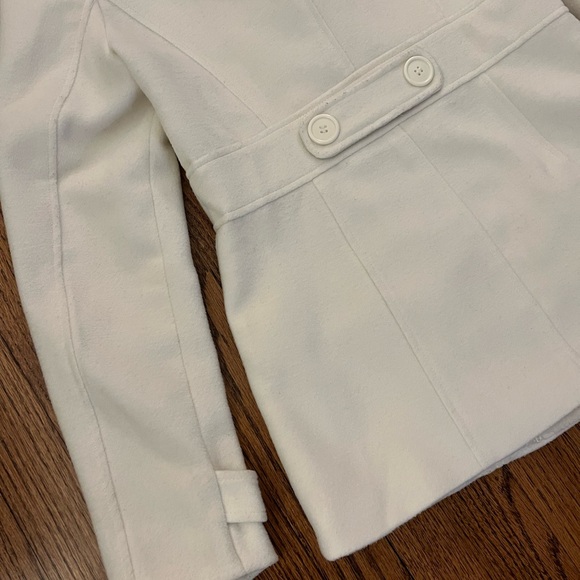 Women's Cream Double-Breasted Coat - Picture 10 of 11